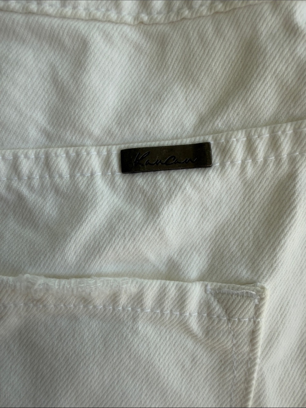 KanCan White Distressed High-Rise Denim Shorts - Picture 4 of 6